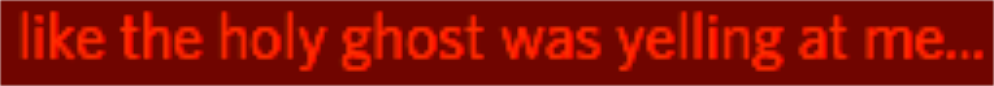 Reddit: "like the holy ghost was yelling at me..."