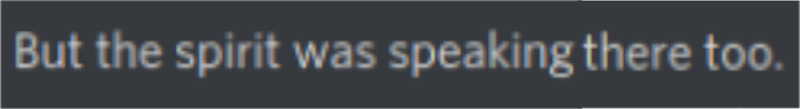 Discord Server: "But the spirit was speaking there too."